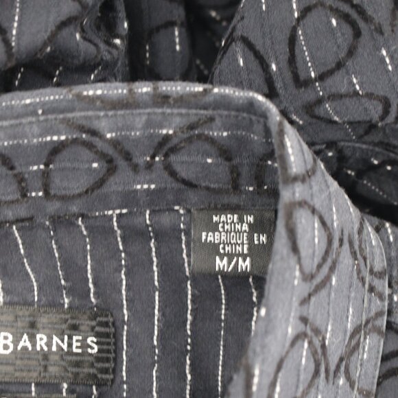 Jhane barnes shirt Men's medium Rhedux limited edition geometric velour trim - Picture 14 of 16